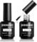 JODSONE 2 x 15ml No Wipe Top Coat Überlack UV LED Gellack Nagellack, Hochglanz Finish Lang Anhaltend, Nail Art Starter Manicure Salon DIY at Home