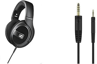 Sennheiser headphone bundle HD 569 Around-Ear Closed Back Headphones - Black + Original Accessory Cable - 1.8-meter balanced cable with 4.4mm connector plug