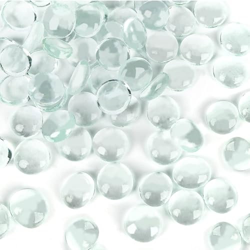 Galets en verre plats de 300 ml pour vases, perles en verre, perles de remplissage de vase, petites billes de verre plates, perles de galets d'aquarium, roches en verre de réservoir, pierres