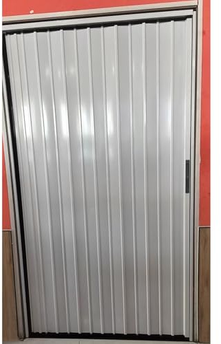 porte accordéon Portes accordéon extérieures étanches, portes de séparation de pièce temporaires de 80 à 84 pouces de hauteur for chambre, porte pliante silencieuse avec cadre en aluminium(H 203cm/80i