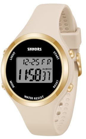 OFFCUP Damenuhr, Damen Digitaluhren mit Silikon Armband, Uhren Damen mit Wecker Stoppuhr LED Licht Datum Sportlich Elegant Weitwinkel Casual Armbanduhr für Jungen Mädchen