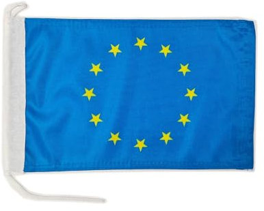 Bandera de barco Unión Europea de 20 x 30 cm, peso de la tela, estampada, resistente, con punto y lazo, bandera náutica de 20 x 30 cm (Unión Europea)