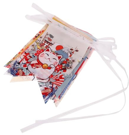 Gatuida Die glückliche Katze sait Hallo Retro -Dekoration Sackleinen geformt Party hängend Flagge japan wimpel japanische wand Katzenbanner asiatische wimpelkette banner japan Polyester