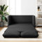 Emmtore Bodensofa, Klappbar Bodenbett Sofa mit Schlaffunktion, Schlafsofa Schlafsessel mit Metallgestell, Klappsofa Sofabett für Wohnzimmer Schlafzimmer Stoff,Schwarz