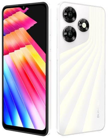 Téléphone Portable Débloqué 4G, 4Go+64Go Android 12 Waterdrop 6,56 , 8MP+18MP, 5435mAh ,Chargement Rapide Smartphone Pas Cher , 3 Slot-Dual SIM Telephone Portable Pas Cher WiFi/GPS/OTG/Type C-Blanc