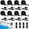 MEISO Enrollador de Piscina, Juego de 8 Bandas de Sujeción y 8 Grapas, Kit de Fijación para Ruedas de Cubierta Solar de Piscina Universales, para Láminas Solares para Lonas de Piscina, Cubiertas