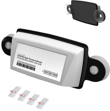 Porte-Badge Télépéage | Porte-Transpondeur De Péage,Ventouse Anti-UV De Montage Transparentes Remplacement Rapide pour Plaques D'immatriculation Motos