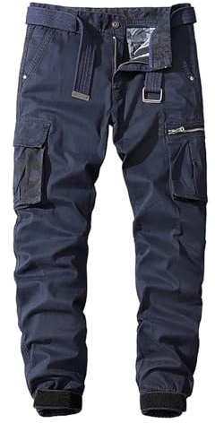 Générique Pantalon Cargo Homme, De Travail Professionnel Homme Jack and Jones Jogging Chaud Treillis Militaire Shorts Course À Pied Stretch (Bleu,4XL)