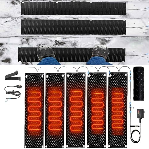 Schneeschmelzmatten for den Außenbereich – Elektrische Antirutschmatten for Entfernen von Schnee und Eis im Winter(40x60cmx5Pcs)