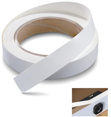 20mm X 10m White Melamine Edge Banding,Self-Adhesive Furniture Edging Strip | Pre-Glued PVC Worktop Edging Strip for Furniture Repair, Shelf & Cabinet Refacing, Easy DIY Application, Without Ironing