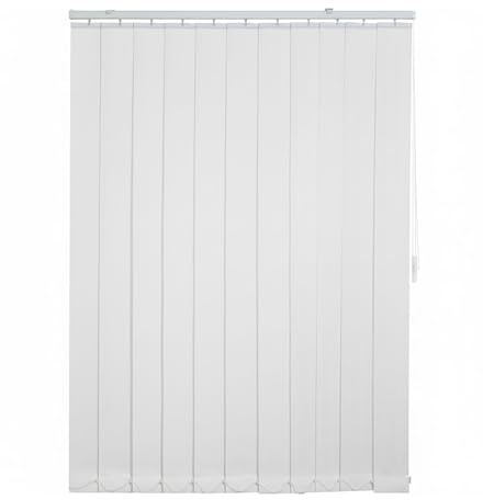 Lamellenvorhang Komplettset Nach Maß, Vertikaljalousie 97mm, Verdunkelung Verdunkelungsjalousie Innen, Lamellenvorhänge für Tür Und Fenster, 60-320cmW X 100-300cmH Weiß(W200x200cm)