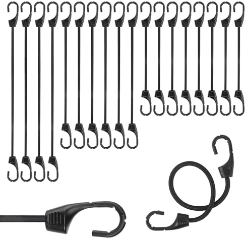 Spanngummi mit Haken 18 Stück Expander mit Haken Hohe Elastizität Gummispanner mit Haken Vielseitiger Gummiband mit Haken für Planen Netze Banner Camping (10/15/23cm)