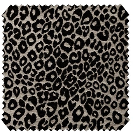 novely® LEO - Formstabiler Jacquard-Polsterstoff im Leoparden-Muster, Samtweicher Möbelstoff mit Chenille-Garnen und verstärkter Rückseite, Stoff für Sofas, Meterware 1lfm (235 Beige-Schwarz)