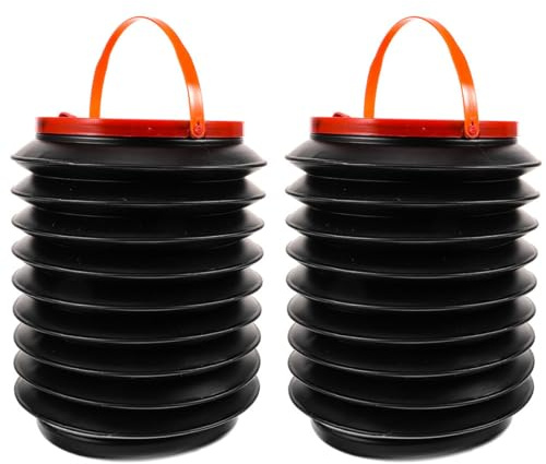 GOOHOCHY Poubelle de Camping Pliable 4l en Plastique Noir Pratique et Compacte pour Parties et Déchets de Jardin, Lot de 2 Pièces Rangement Facile