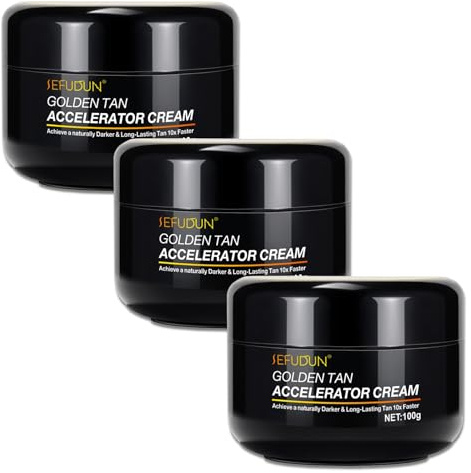 P-Beauty 3x Bräunungsbeschleuniger Creme 100g - Tanning Cream für schnelle Bräune, intensiver Gold Glow - Sonnencreme & Solarium Bräunungscreme - gleichmäßige Bräune ohne Flecken, zieht schnell ein