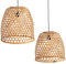 LOLA home Bambus-Deckenleuchte Beige Orientalische Wohnzimmer für Esszimmer Sonnenuntergang
