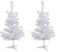 Harbour Housewares 2ft Christmas Trees - 58cm / 2ft - White - Pack of 2 - Indoor Desktop Small Xmas Tree Pine Artificial Christmas Tree with Stand Mini Tabletop Holiday Seasonal Decoration