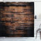 ABAKUHAUS Schokolade Duschvorhang, Raue Dunkle Holz, Stoffliches Gewebe Badezimmerdekorationsset mit Haken, 175 x 220 cm, Dunkelbraun