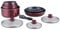 Herzberg Batería de Cocina - Batería de inducción - Juego de ollas y sartenes para todo tipo de placas - Juego de cocina con revestimiento de piedra y mango extraíble 10 piezas HG-5000 Burdeos