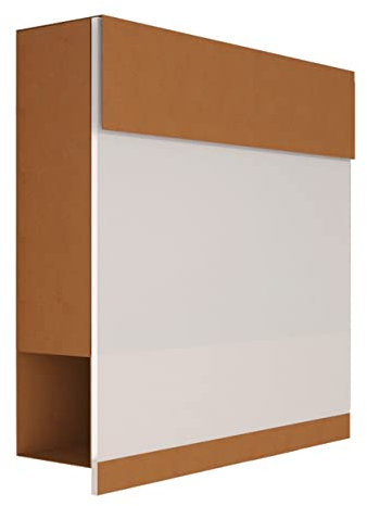 Briefkasten mit Zeitungsfach in Rost, Design Briefkasten I Acryl White Manhattan
