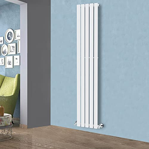Warmehaus [*New Model*] 1800x340mm Vertical Column Designer Radiator White Rectangular Single Flat Panel Tall Upright Radiator Central Heating