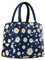 Elionless Insulated Lunch Bag, Portable Thermal Lunch Bags Cooler Bag Lunch Box Organizer Tote Bag for Women Adults Kids Girls Work School Picnic Camping Travel (Daisy Navy)