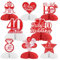 Fangleland 8Pcs Ruby Wedding Anniversary Table Decorations, Honeycomb Centerpieces Table Toppers Cheers to 40th Wedding Anniversary Honeycomb Table Topper for Happy Anniversary Decorations Romantic