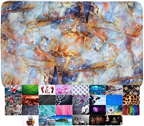 Sanilo Badteppich, viele schöne Badematten zur Auswahl, Badvorleger sehr weich und rutschfest, waschbar und schnelltrocknend (Marmor Braun, 50 x 80 cm)