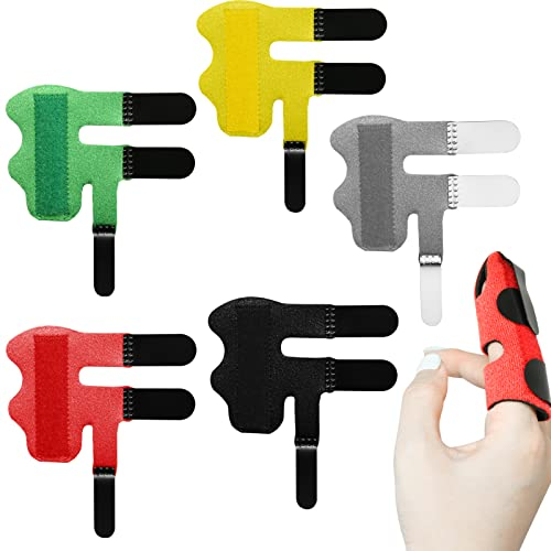 5 Pcs Auslöser Fingerschiene, weicher Stoff Daumen Schiene Finger Brace, Finger Straightener Index Pinky Finger Splint für gebrochene Finger Arthritis Finger Begradigung (5 Farben)