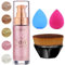 PHOERA Body Luminizer Schimmer öl Körper Highlighter mit Make-up-Pinsel Highlighter Körper Flüssig Glitzer Körper Glow Schimmer Makeup für Gesicht Körper Bein (104#Sparkle Pink)