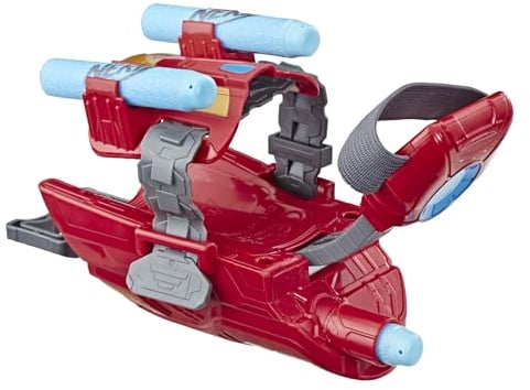 Marvel Avengers Iron Man Blast Repulsor Gauntlet Toy, 3 Nerf Darts, Role Play Toy, Ages 5 and Up, Super Hero Toys