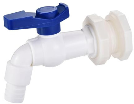 TA-VIGOR 1/2 Inch Rain Barre Faucet Kit, PVC Rain Barrel Spigot Kit Water Butt Replacement Tap Adapter with Bulkhead Fitting for Aquariums Water Tanks Pools