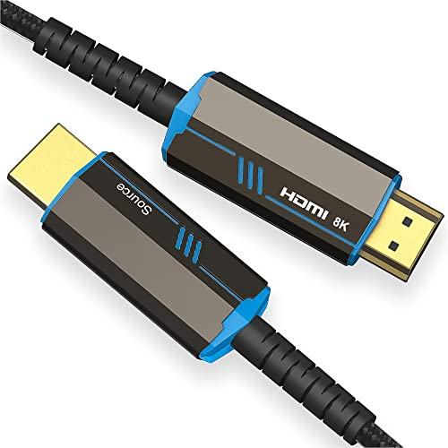 Reagle HDMI 2.1 Kabel Optisches AOC 8K & 4K Ultra HD, Premium, 48Gbps 8K@60Hz 4K@120Hz Kompatibel mit Konsole PS5 Xbox OLED TV, DTS: X, HDCP 2.2 & 2.3, Dynamisches HDR 10, Einweg Übertragung (20m)