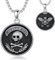 PARYFO Memento Mori Halskette für Männer 925 Sterling Silber Memento Mori Anhänger Kette Gothic Totenkopf Schmuck für Männer Frauen Unisex Weihnachten Geschenke
