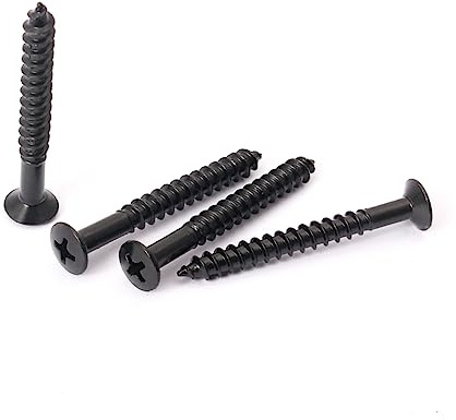 Gitarrenhalsplattenschrauben Y05 Schwarz für Montage | Metall, für Gitarrenhalsplatte, Zubehör für 4 Stück Pack, Kompakte Hardware