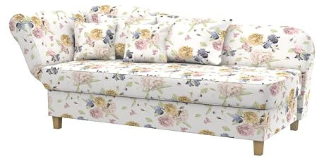 Max Winzer Recamiere Selma, Blumenmuster beige, verstellbares Kopfteil Links, mit Bettkasten, inkl. Zierkissen