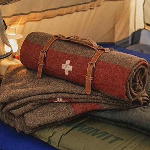 Wolldecke – warm, dick, waschbar, für Camping, Outdoor-Aktivitäten, Survival- und Notfall-Kits