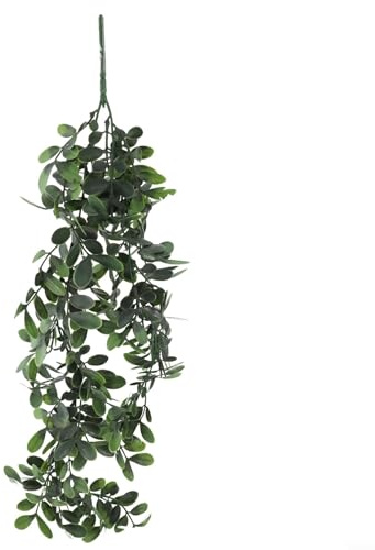 Linnkyfloa Künstliche Hängepflanzen, Efeublätter, Dekoration, für drinnen und draußen, Kunstlaub, Gründekoration für Wohnzimmer (dunkelgrün)