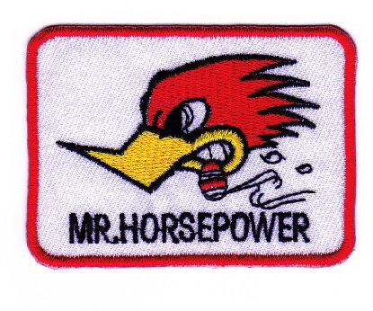 Aufnäher Bügelbild Aufbügler Iron on Patches Applikation Mr. Horsepower Woody Woodpecker