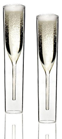 Charles and Marie InsideOut de collection – Verres design Champagne Double Paroi de – 2 pièces Coffret Cadeau – Mariage, Anniversaire, Nouvel An et d'autres fêtes