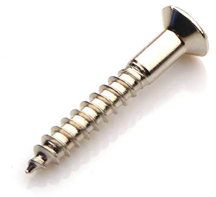 50x Guitar bridge or tremolo fixing screws countersunk head in chrome 3.5mm x 25mm (bulk buy)