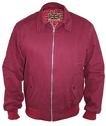 Skytex UK Harrington-Jacke Klassisch/Retro/Mod, in 10 Farben erhältlich, Größen XS-8XL Gr. XXXL, burgunderrot