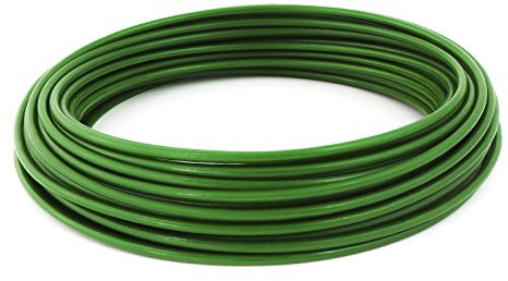 50m PVC cable acier 6mm vert couleur 1x19 gaine corde de foresterie galvanisé avec revetement en polymere