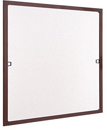 Ventanara® Insektenschutz Fliegengitter Fenster Spannrahmen Braun RAL 8017 75 x 75 cm