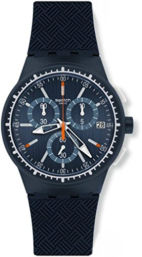 Swatch Montre Homme Chronographe Quartz avec Bracelet en Silicone – SUSN410