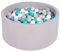 MEOWBABY Bällebad Baby - Rund 90x40cm Ball Pit für Kinder ab 1 Jahr mit 300 Bälle - Weiches & Sicheres Bällepool, Cotton, Hellgrau