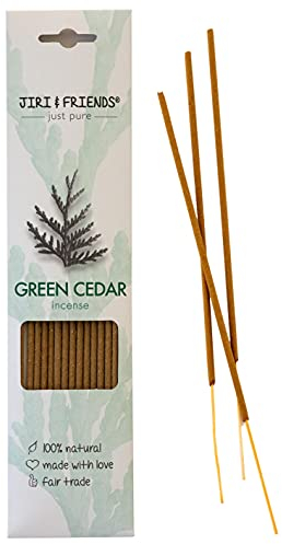 Räucherstäbchen Grüne Zeder Jiri and Friends 100% Natürlich 15 Stuck Natural Incense Green Cedar Fair Trade Räucherwerk