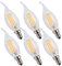 ENGEYA 6er Pack 4W E14 Kerze LED Filament Lampe,LED Birne Leuchtmittel,Warmweiß 2700K AC 220-240V 400 Lumen,Energiesparlampe,Ersatz 40W Halogenlampen,Nicht Dimmbar