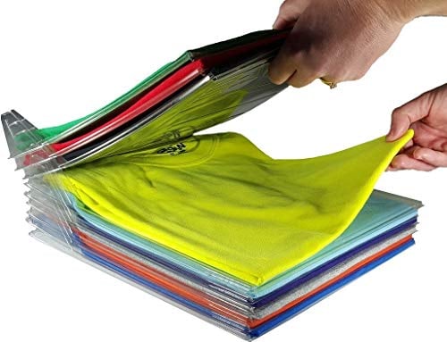 tempo di saldi Platzsparendes System für T-Shirts mit 10 Einheiten, ideal für Schrank und Nachttisch