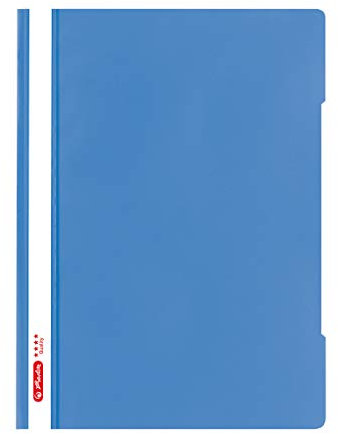 Herlitz Schnellhefter A4 - Quality, Polypropylen-Folie, Glasklar mit Beschriftungsstreifen, baltic blue 1 Stück